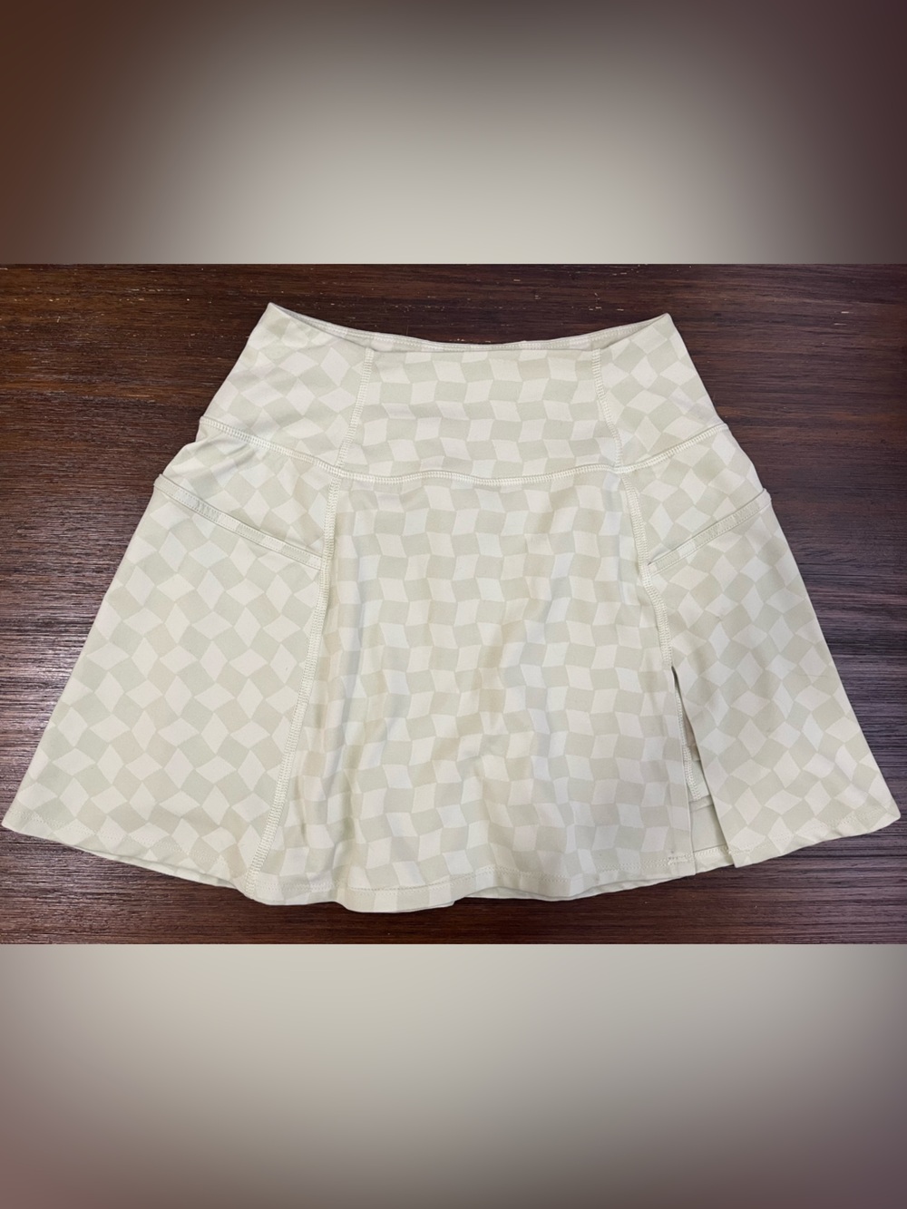 Madewell Light Sage Checkered Mini Skort - Picture 2 of 5